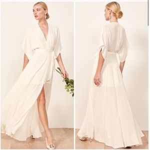 Reformation‎ Winslow Wrap Dress White Ivory Size S